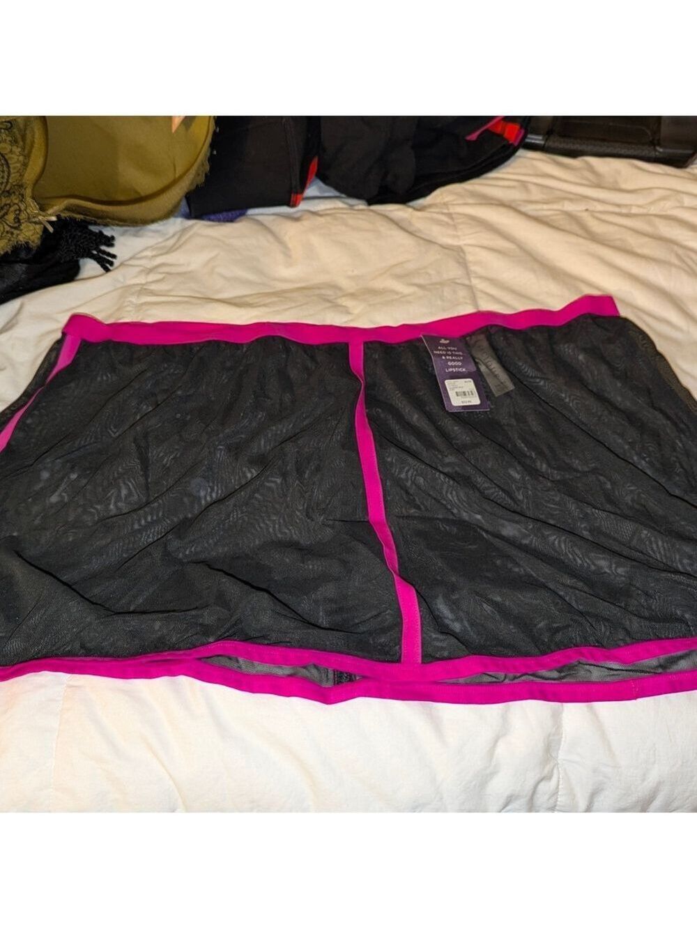 NWT- Lane Bryant Women's Black and Pink Slip Skirt (Lingerie)